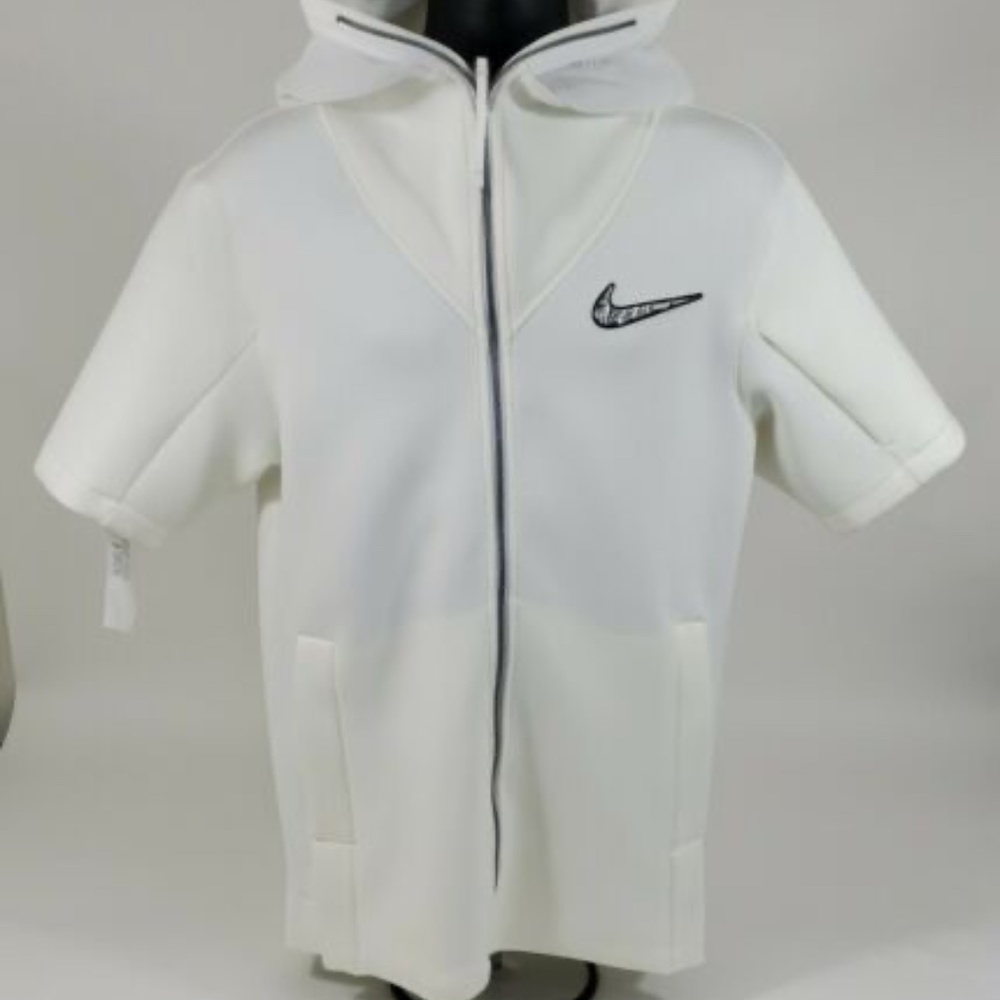 Nike Football Short-Sleeve Full-Zip Hoodie BQ9289-100 (White)